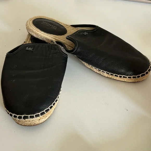 Michael Kors Emilia Leather Espadrille Slides Mules Size 8.5 - Picture 5 of 6
